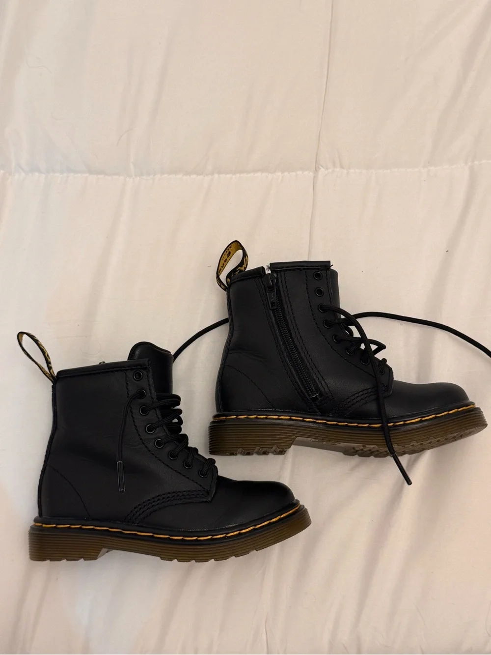 DR MARTENS TODDLER 1460 SOFTY T LEATHER LACE UP BOOTS